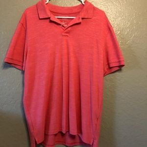 Men's peach collared shirt.